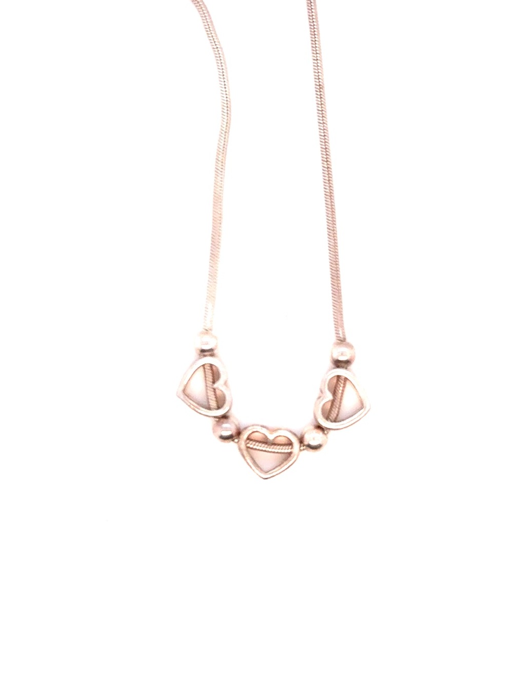 Sterling Silver Trio Hearts Necklace